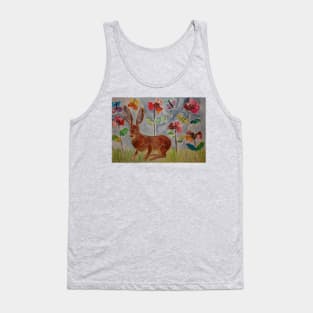 Cute Hare among Poppies, Collage Tank Top